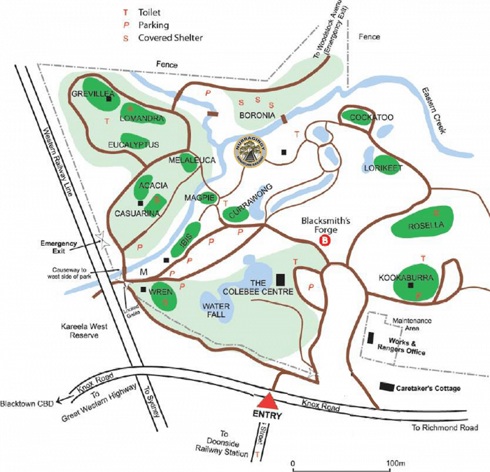 Nurragingy Reserve And Playgrounds In Doonside   Nurragingy Miniature Railway Map 700x674 